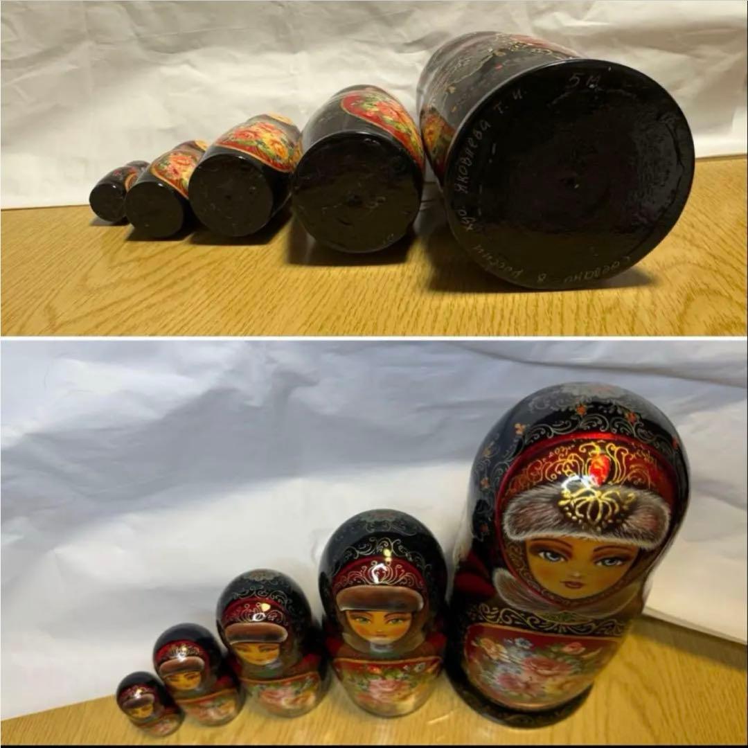 月末セール‼️ロシア　ヴィンテージ アーティスト作品、マトリョーシカ　5組。現状