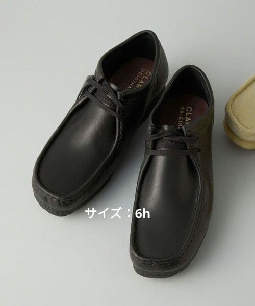 靴 Clarks Wallabee Black Leather