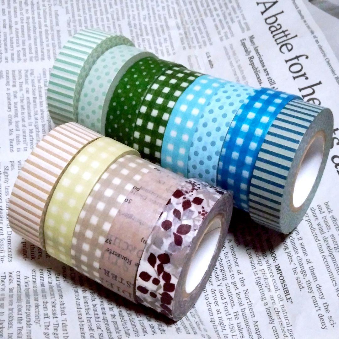 508】廃盤◆倉敷意匠計画室マスキングテープ13巻セット◆ギンガムチェックマステ