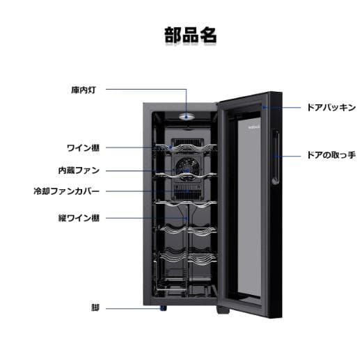 ale 新品 12本収納 ワインセラー ペルチェ静音式　縦置き横置き対応