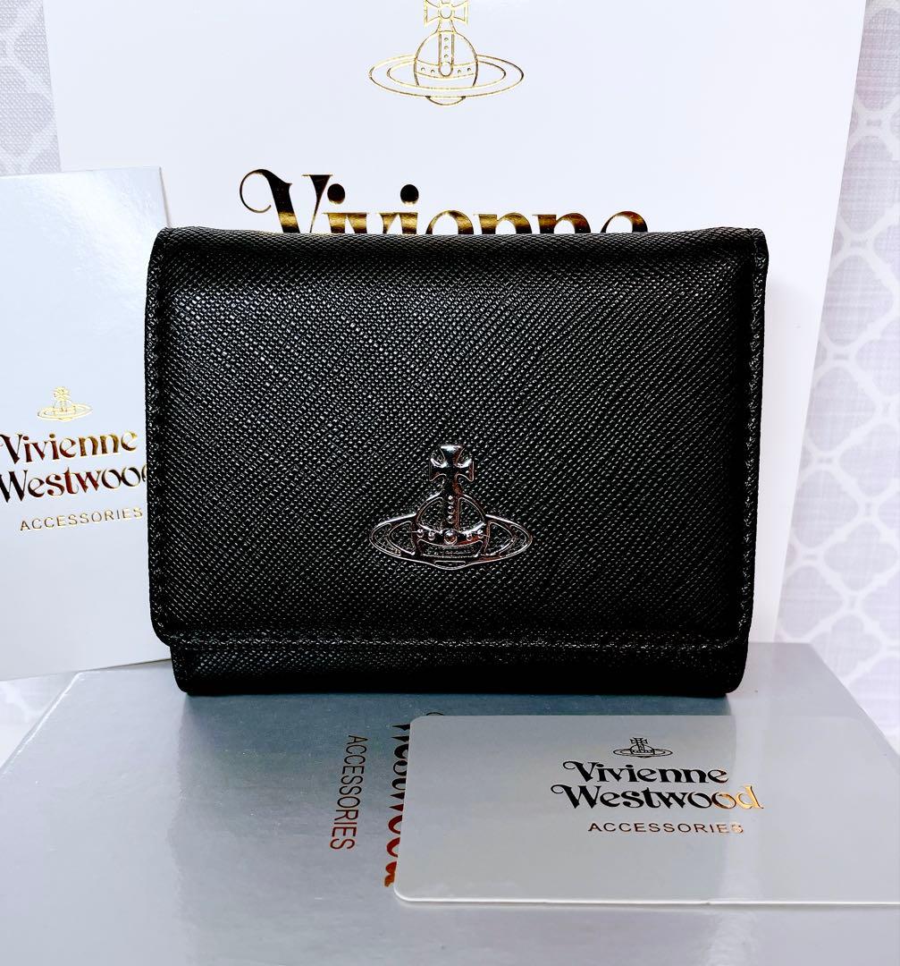【最新◇ショッパー付】新品 ヴィヴィアン・ウエストウッド 3折財布 黒