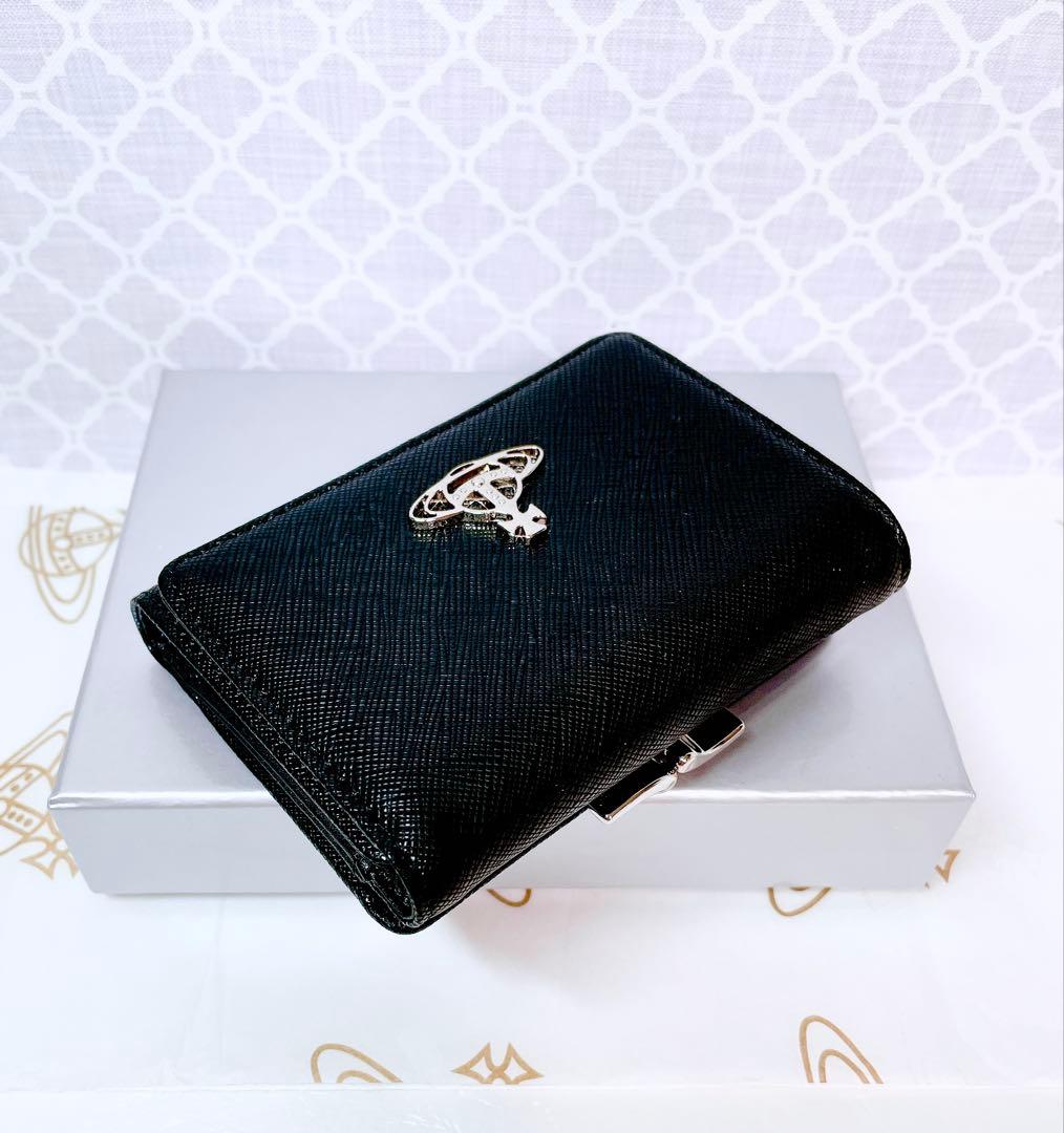 【最新◇ショッパー付】新品 ヴィヴィアン・ウエストウッド 3折財布 黒