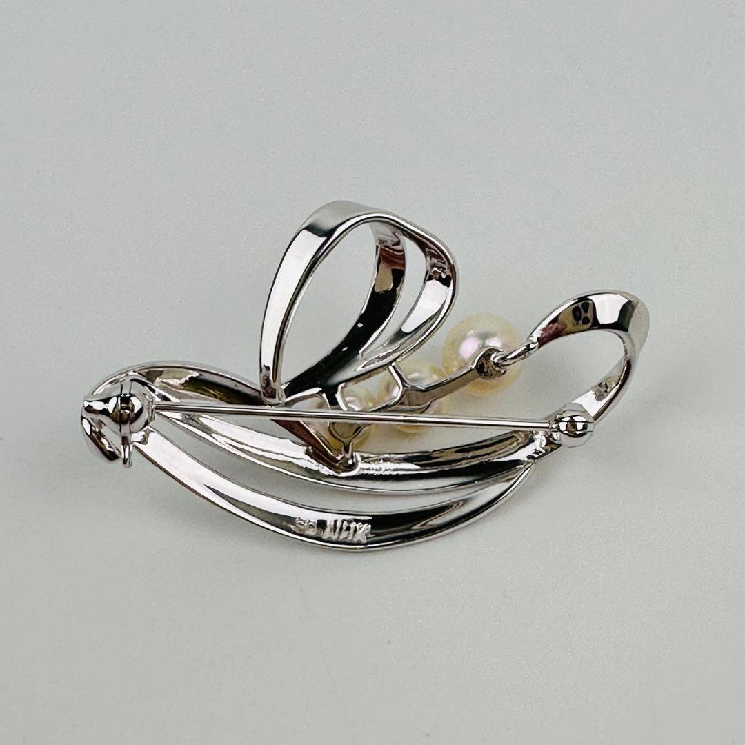 美品　ミキモト　シルバー 真珠 ブローチ　コサージュ　アクセサリー　ロゴ