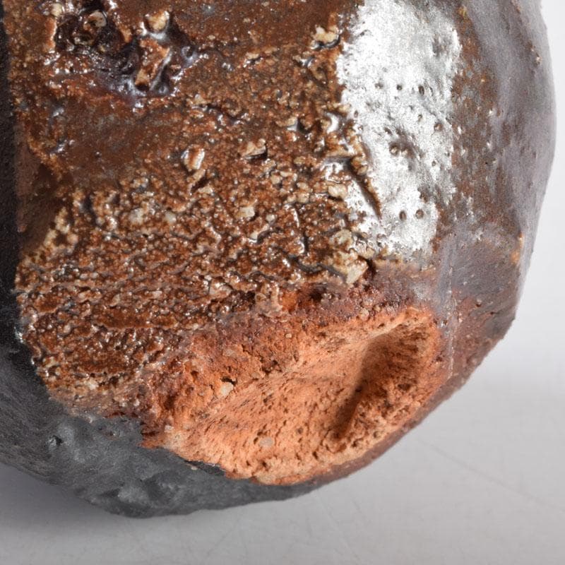 美濃焼　養心窯　樋口雅之作　織部　ぐい呑　酒盃　共布共箱　C　8404