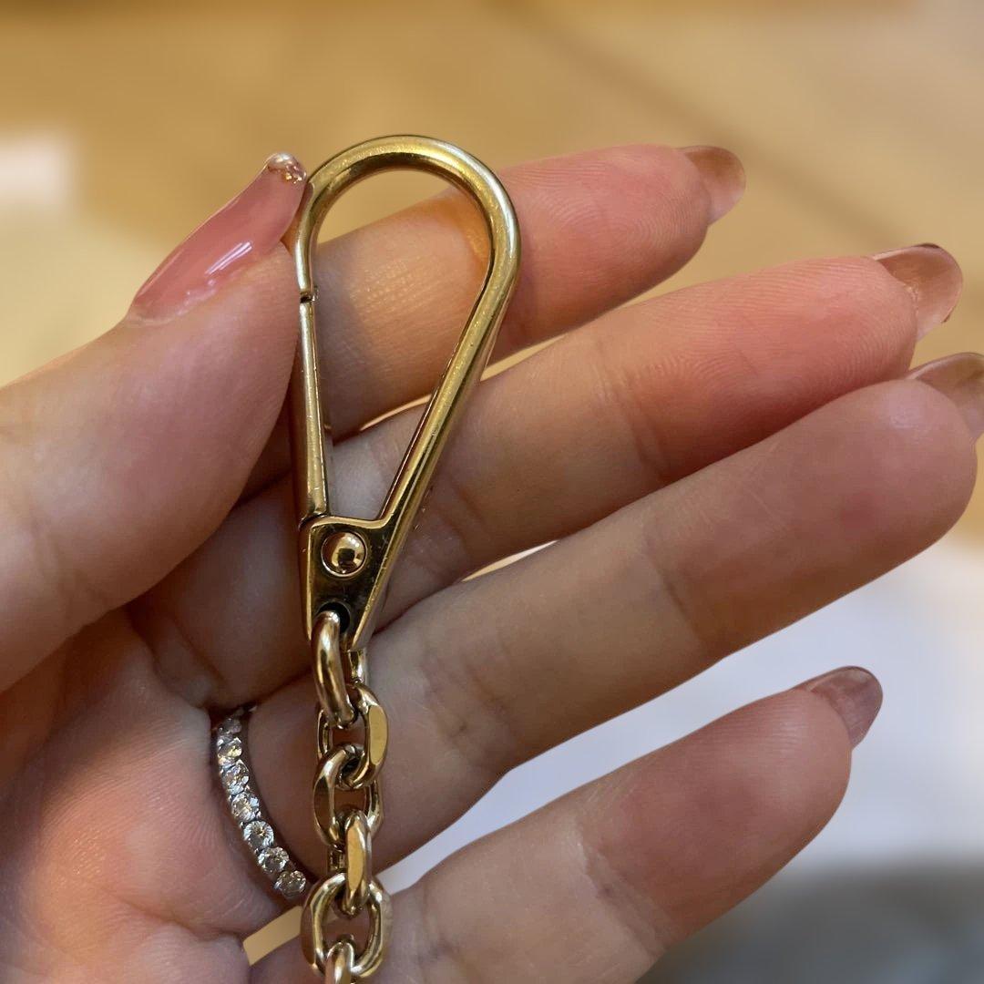 美品　DIOR レディディオール ジップ キーケース ケース　水色　ブルー