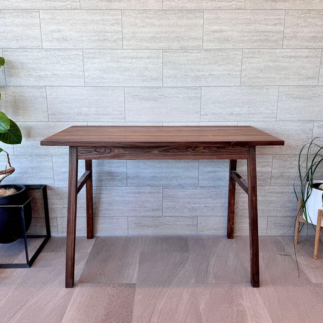 WTWチーク木製テーブル机作業デスク◆幅110木目ナチュラル素材アンティーク男前