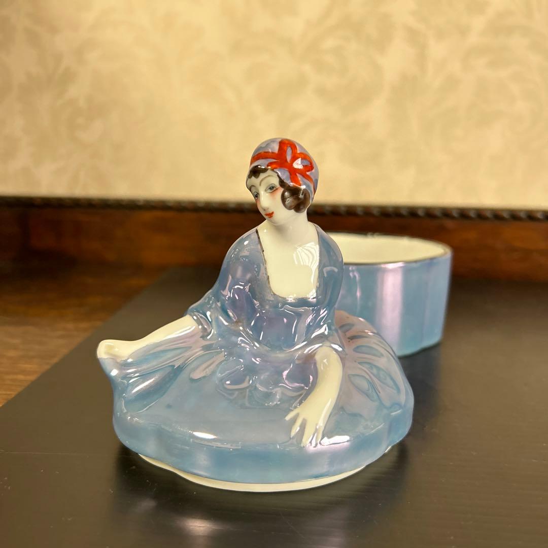 オールドノリタケ　ラスター彩 デコレディ　パウダーボックス　 ドレッサードール