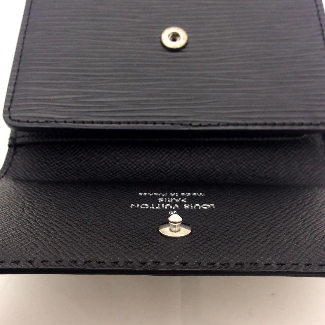 ルイヴィトン エピ 黒 ブラック メンズ Wホック エリーズ 三つ折り財布