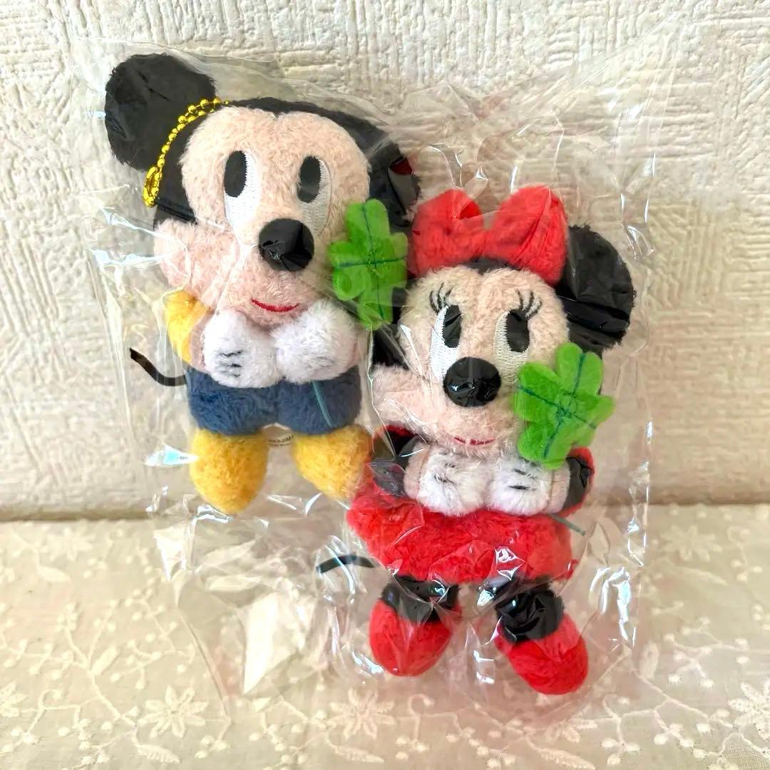 レア‼️ふわふわフリースミッキーマウスミニーマウス クローバーマスコットぬいぐるみ