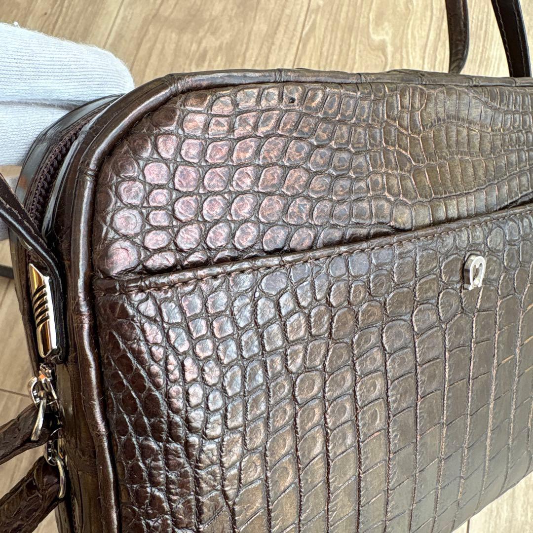 【新品未使用】YAMAGUCHI クロコダイル ショルダーバッグ JRA認定