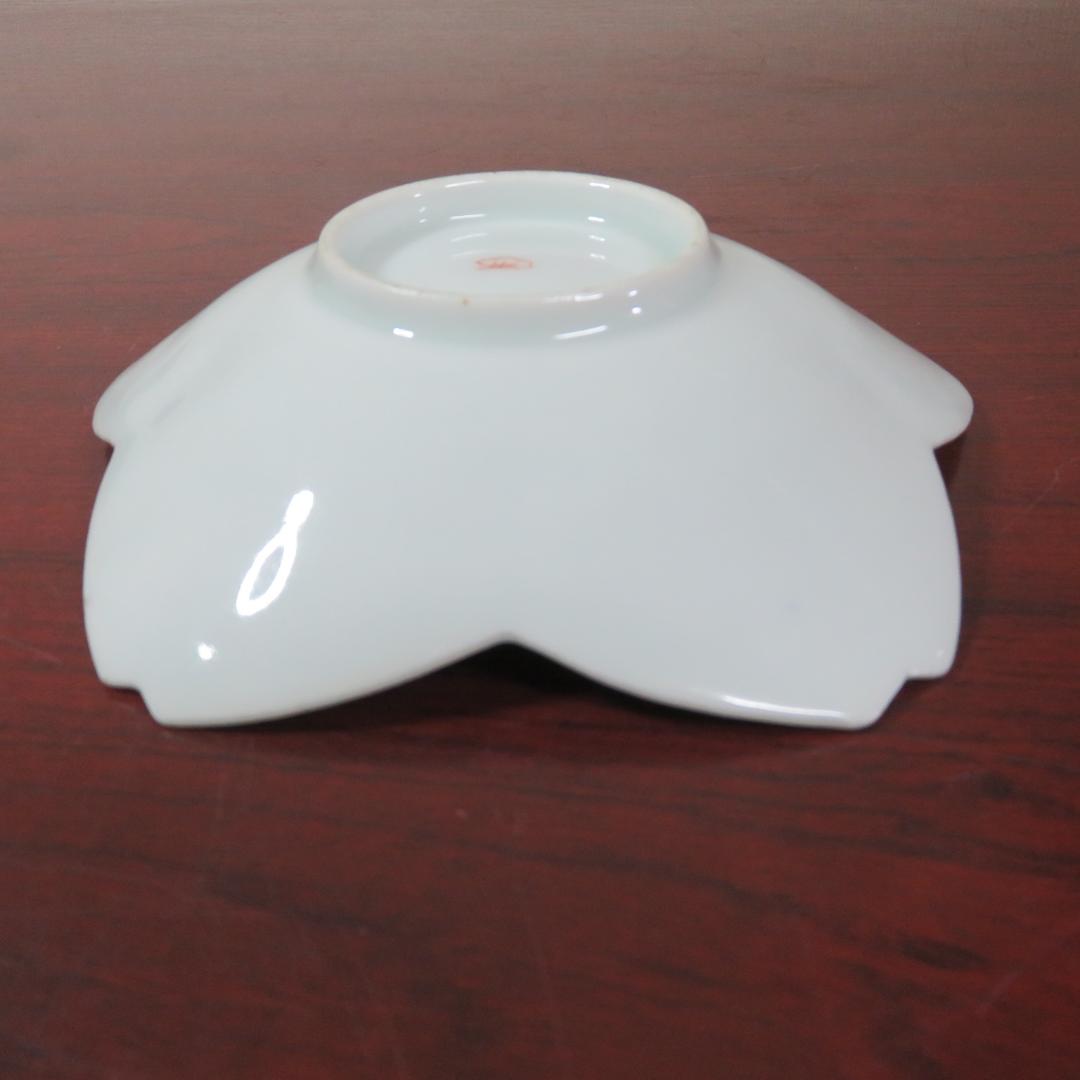 皿 中皿 鳳凰 変形皿 桜型 花形 白磁 銘 明治 大正