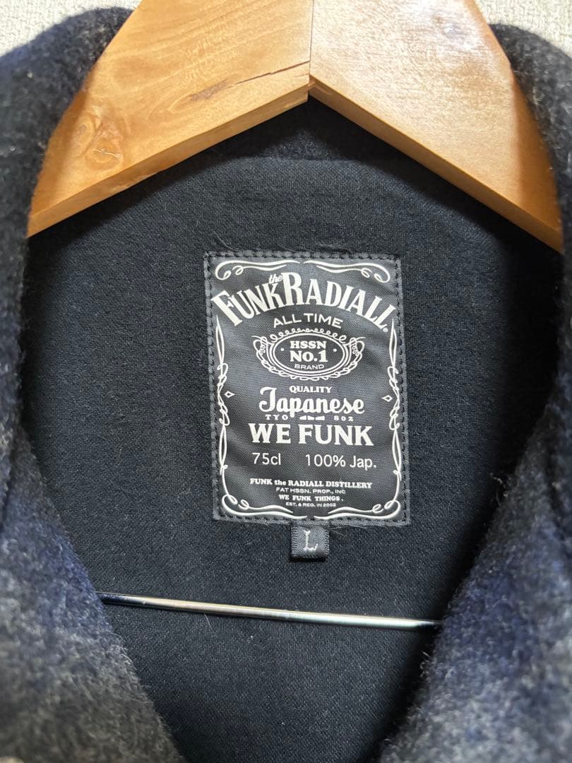 RADIALL・ネイビー・グレー チェックジャケット Lサイズ