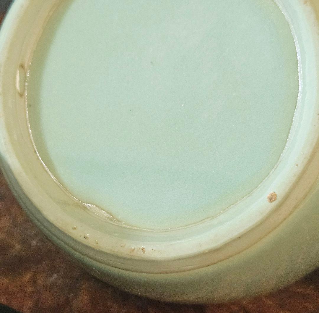 【時代古作品❗】手桶形　黒漆塗り蓋付 青磁　茶入れ　茶道具　茶器　桐箱付き