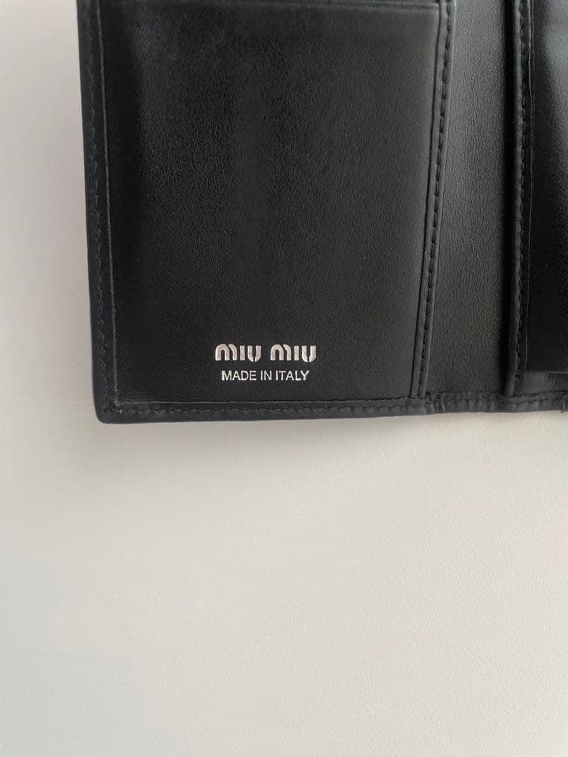 小物 Miu Miu Embroidered Denim Wallet