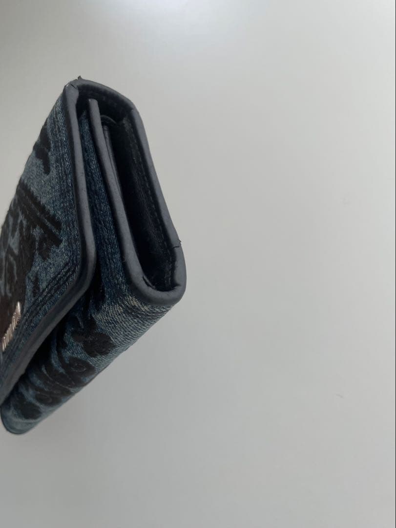 小物 Miu Miu Embroidered Denim Wallet