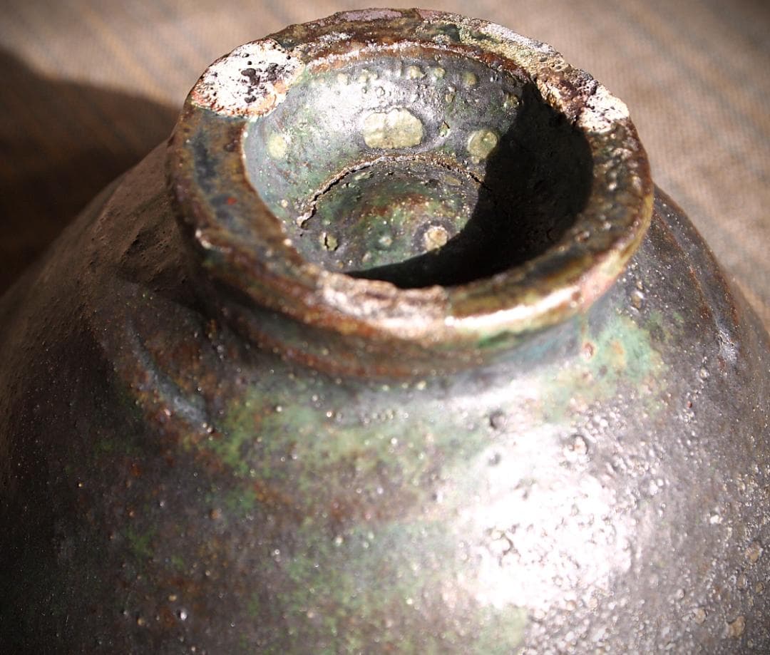 人気作家★加地学【師：森岡成好】★窯変黒茶碗C