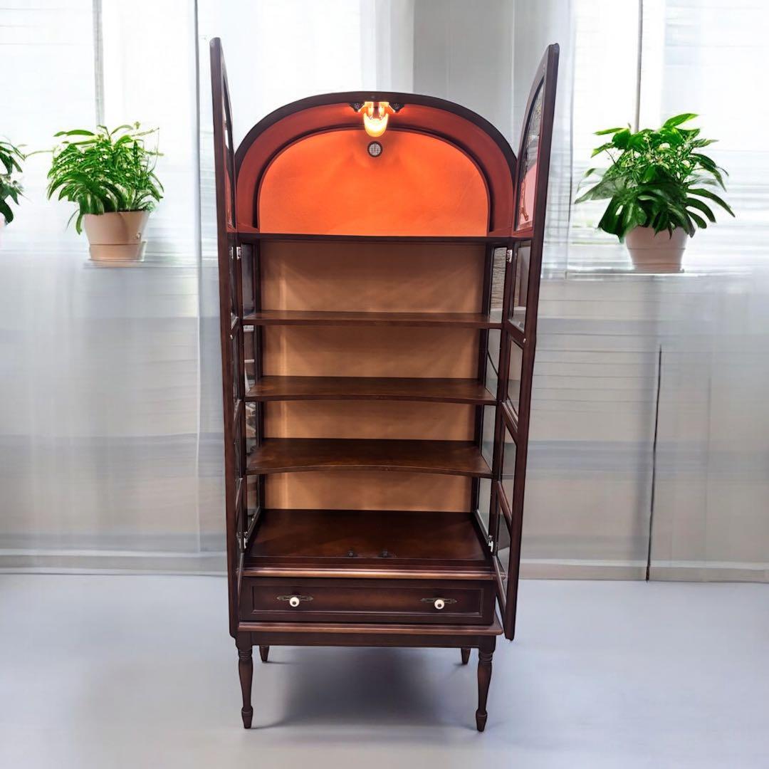 飛騨産業 HIDA アーチ型 キュリオケース 飾り棚 ガラスキャビネット 木製