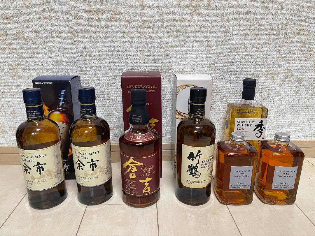 余市、倉吉12年、竹鶴、NIKKA、季 合計７本