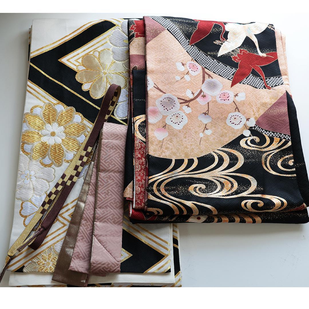 振袖5点セット■成人式振袖正絹トールサイズ帯揚げベルベッド 帯締めKB56