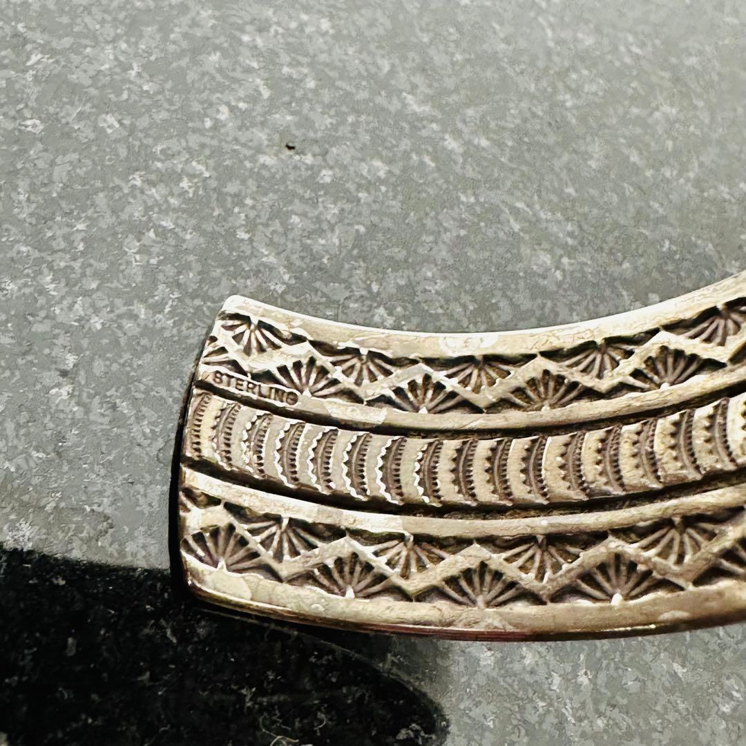 NAVAJO ナバホ 作者 レイシルバー 裏スタンプワーク シルバーバングル