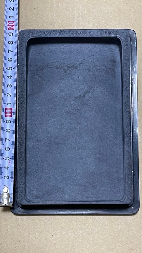 古硯　彫刻入り硯　７寸　硯ー28