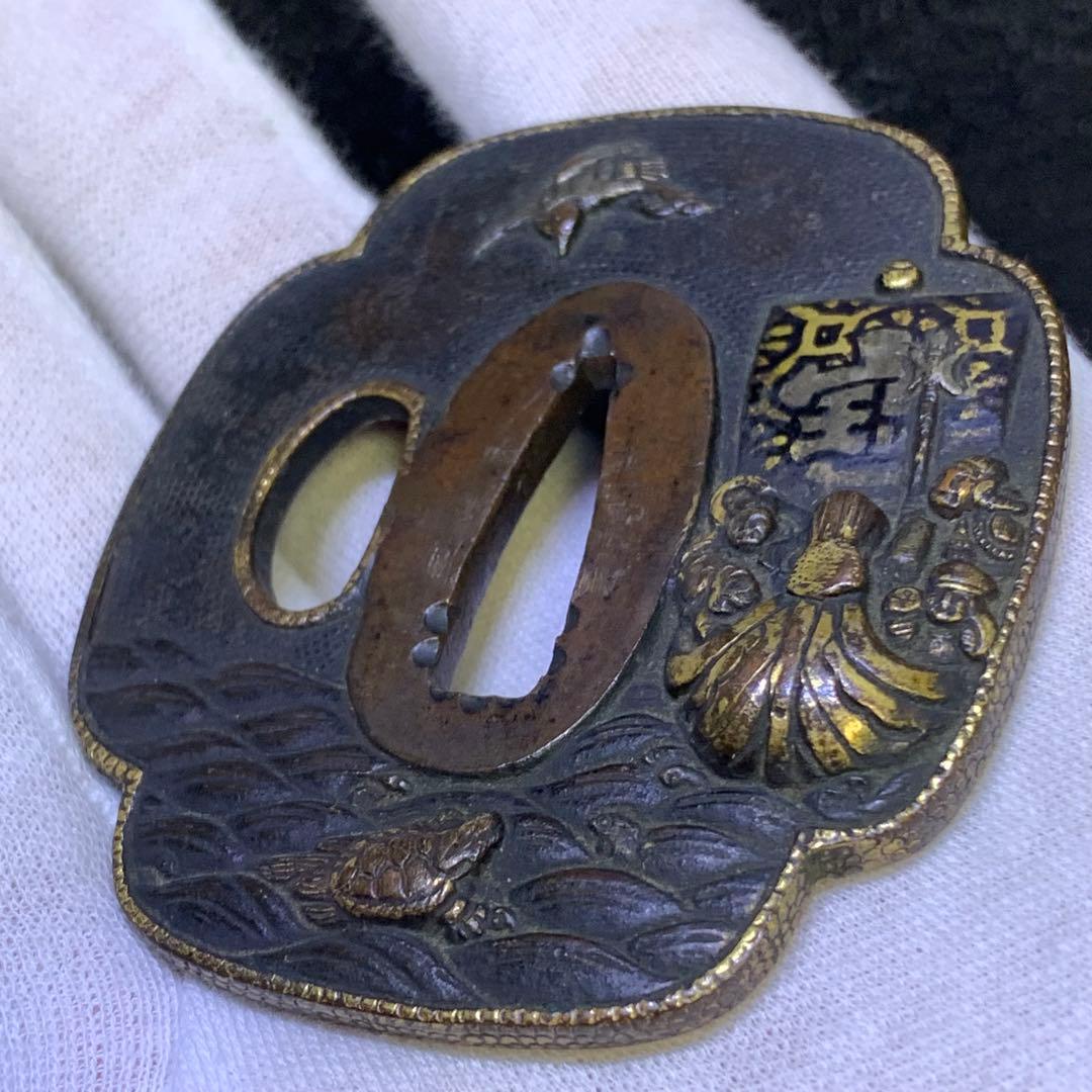 《アンティーク希少レア品！》 ⭐︎ 七福神 宝船 鶴亀 鍔つば 縁起もの♪⭐︎