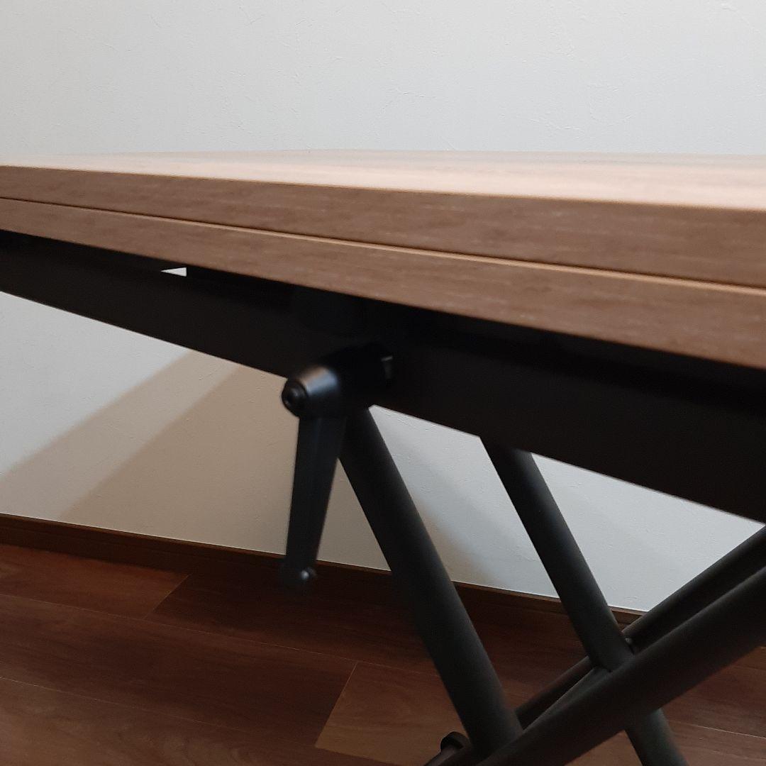 萩原 昇降テーブル KT-3195NA 拡張 高さ調節 ダイニング 作業 来客