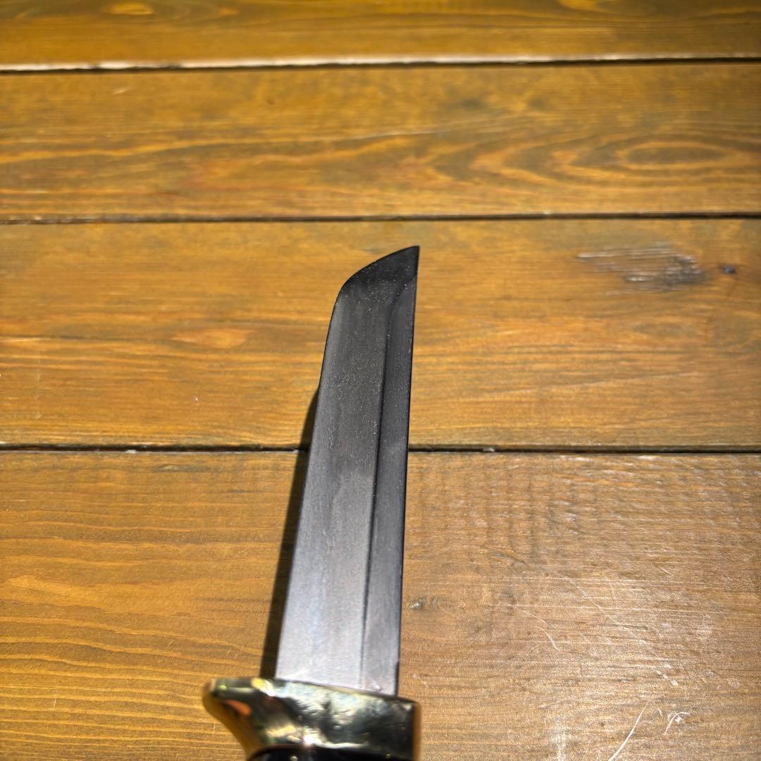 日本刀残欠クラフトナイフNo.63 最上大業物 長曽祢虎徹興里 黒鞘