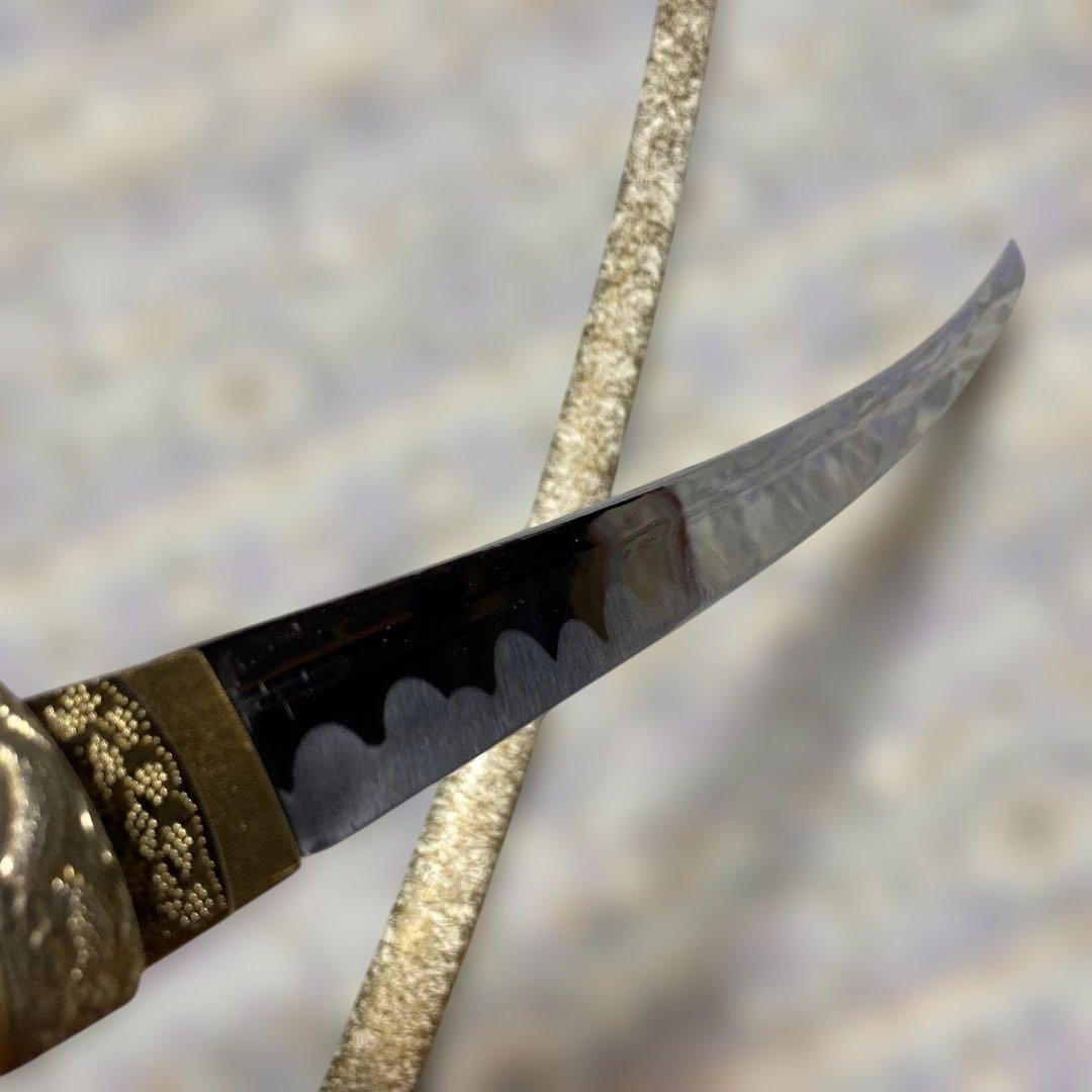 格安豪華版模造刀 黄色柄 鍔無し 金糸模様白鞘