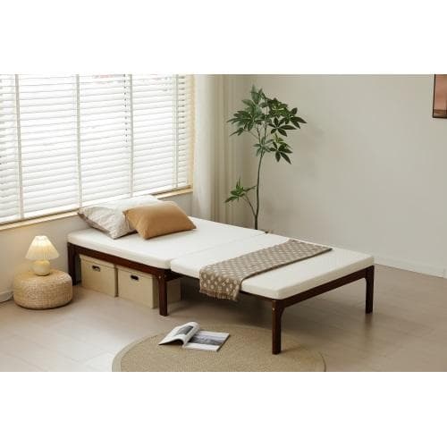 ディベッド ソファベッド シングル 天然木製 伸長式ベッド ベッドフレーム 伸縮