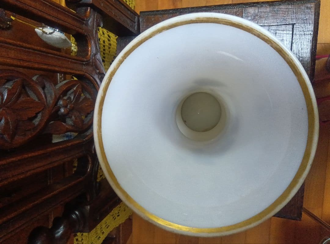 フランスアンティーク花柄フラワーベース　専用木箱付き