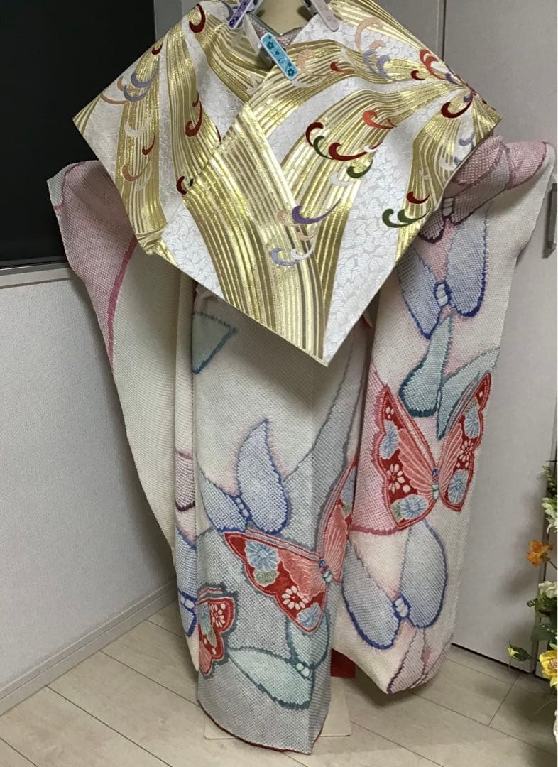 清楚な総絞り　正絹振袖　5点セット＋正絹長襦袢 振袖フルセット