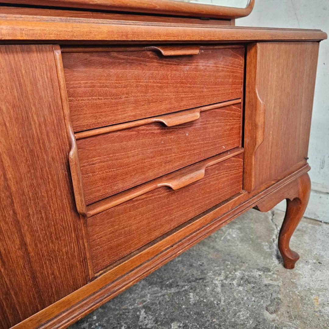 木製 ライティングビューロー ドレッサー 猫脚 鏡台 北欧調デザイン