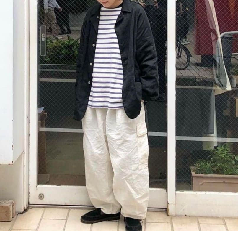 【新品タグ付】 nest Robe コットンリネン石目 コクーンカーゴパンツ