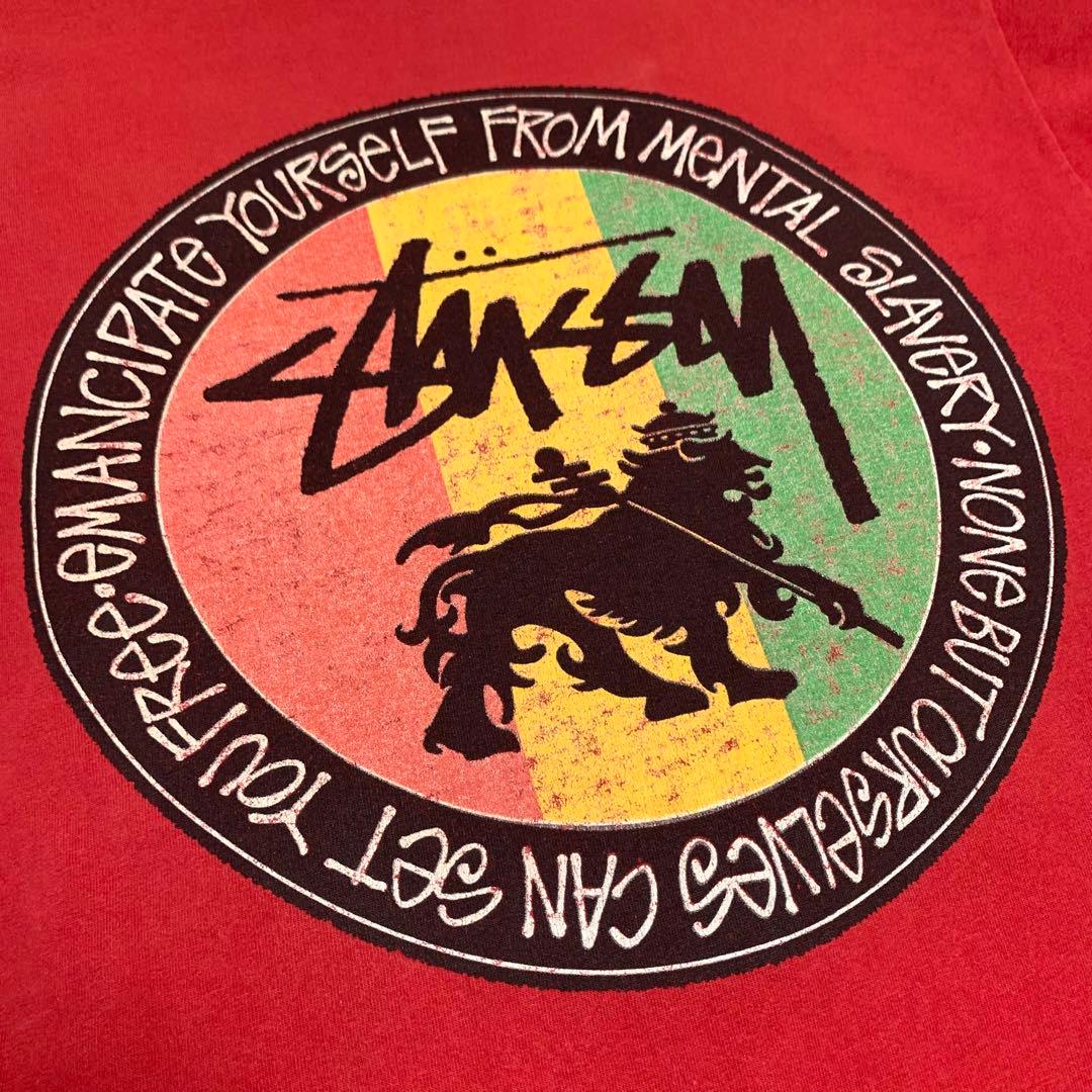 80s 前期 STUSSY USA製 黒タグ ラスタ ライオン Leo Tシャツ