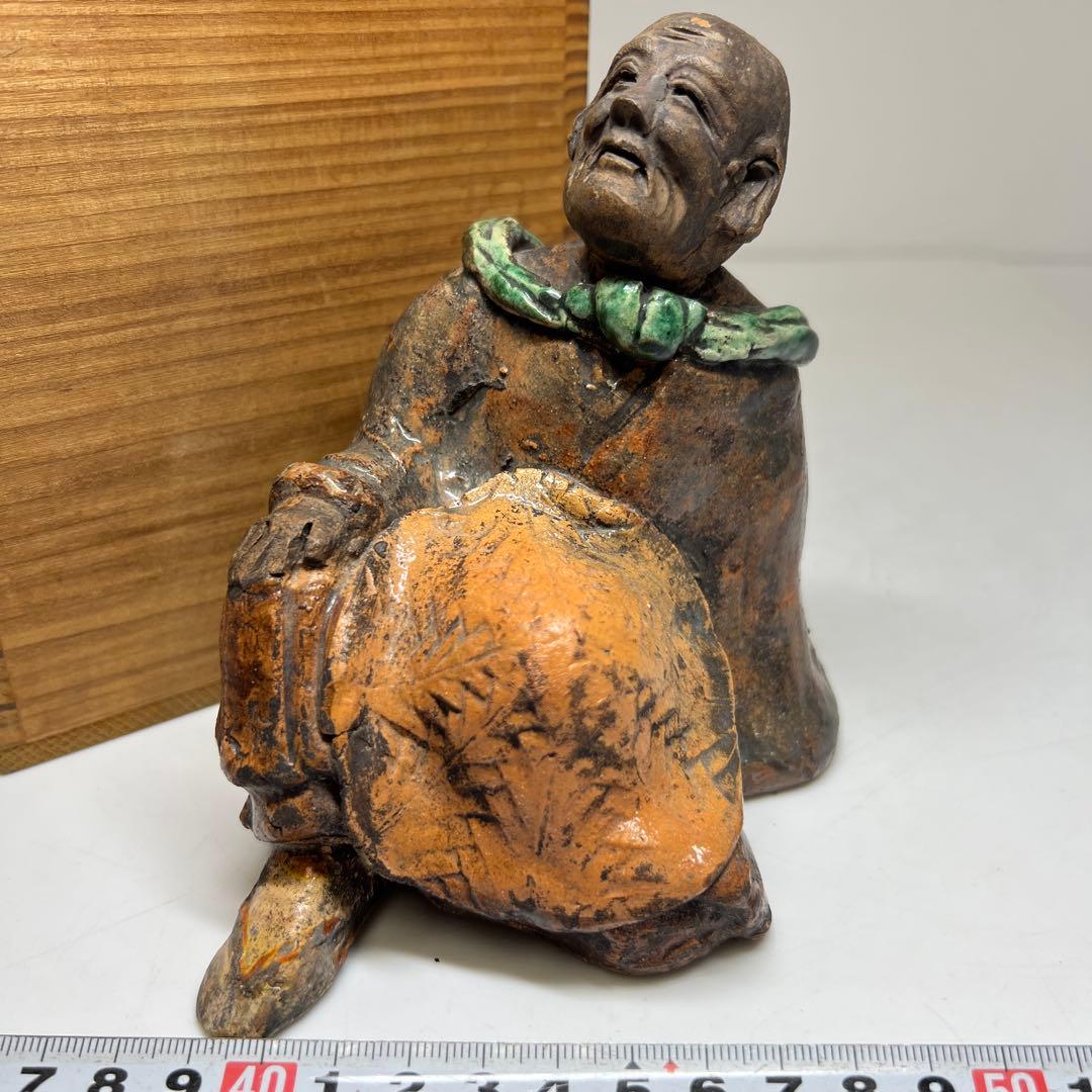 真清水蔵六　西行像　木箱付　高さ13㎝東Y7-0512①タサチ