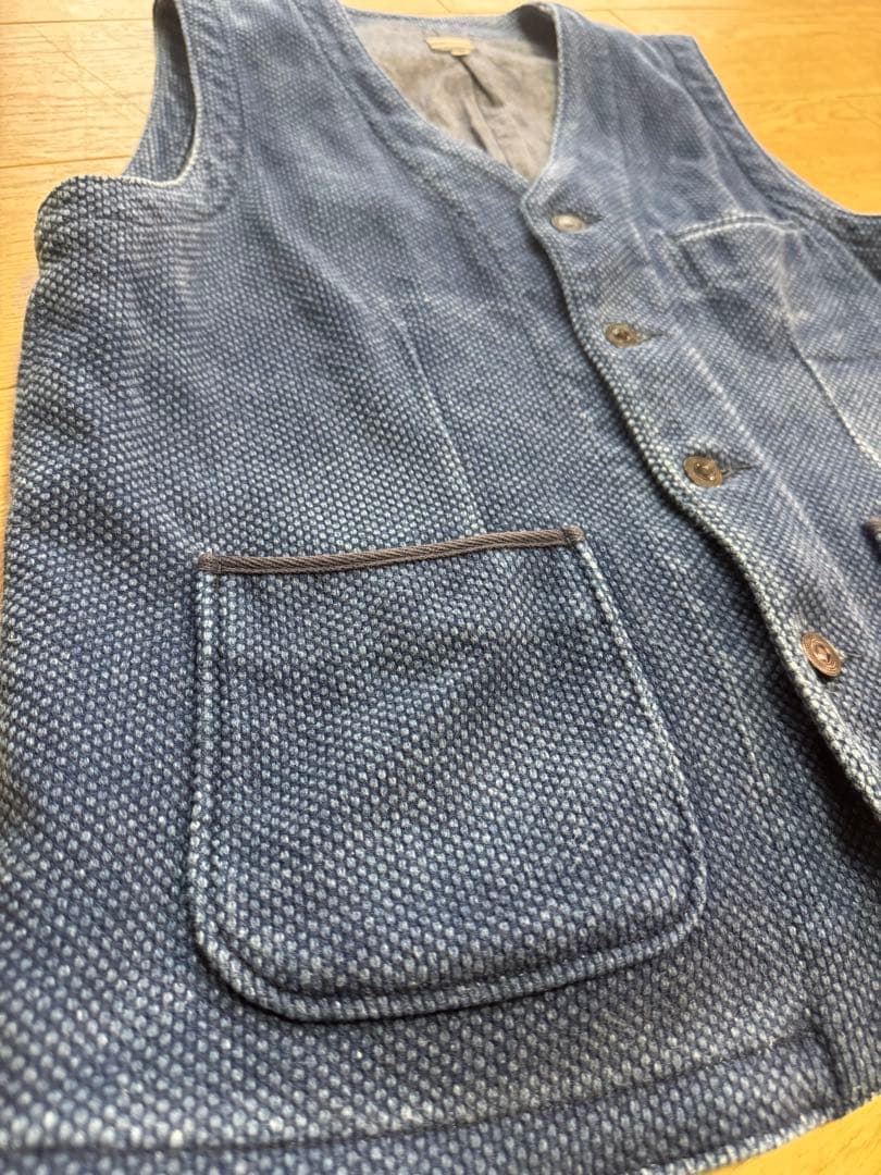 エイジング良好　桃太郎ジーンズ　刺し子ベスト　サイズ42