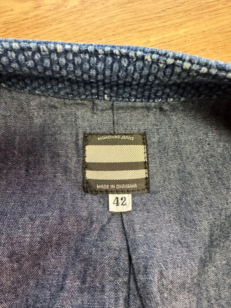 エイジング良好　桃太郎ジーンズ　刺し子ベスト　サイズ42