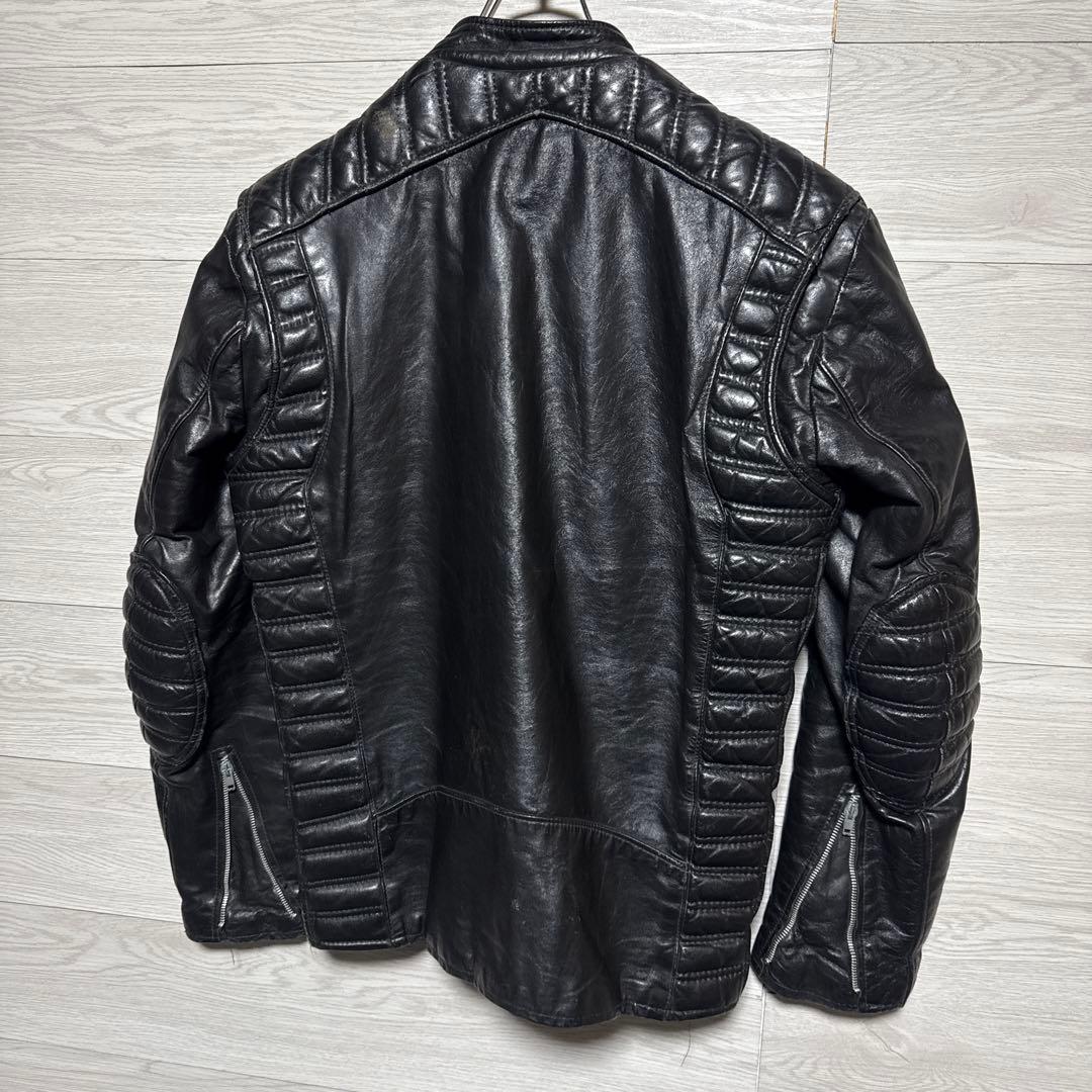 80s ヴィンテージ 本革 パデット 肉厚 シングルライダース モーターサイクル