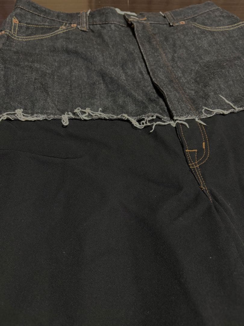 GANRYU 切り替えデニムサルエルパンツ