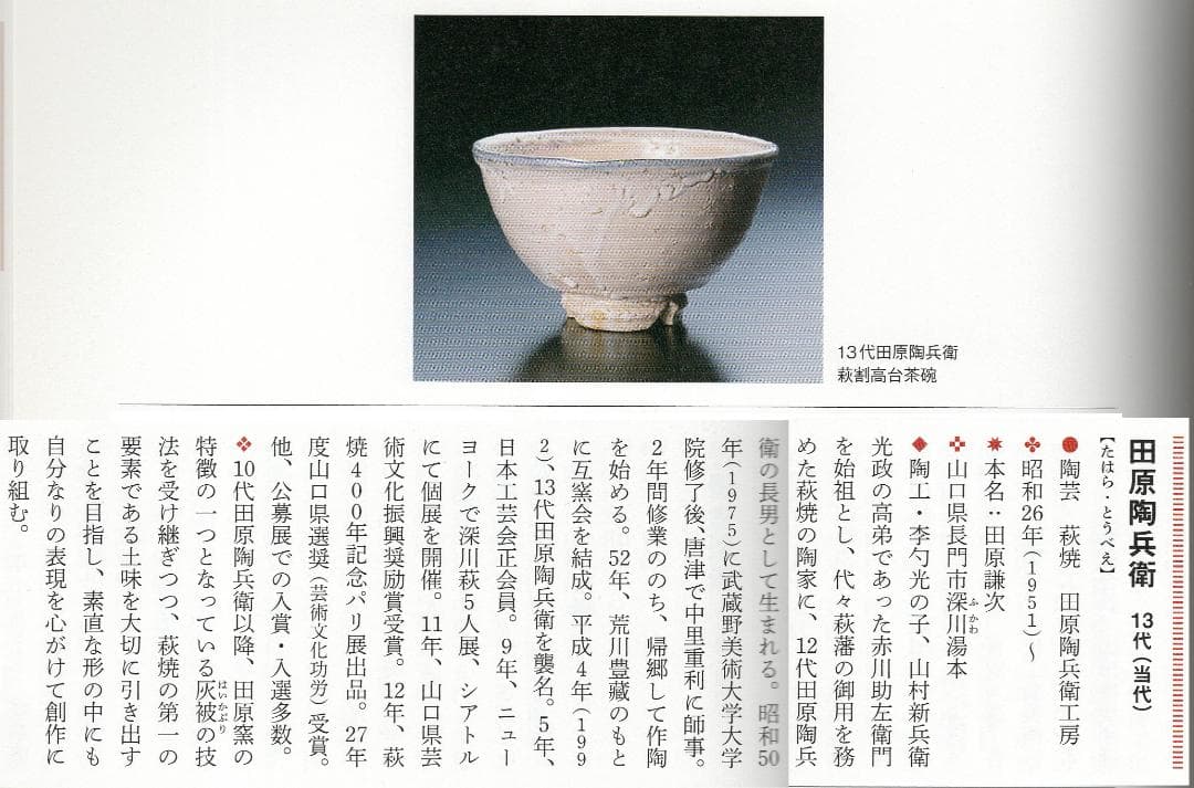 13代田原陶兵衛造『萩焼砧花入』（共箱）