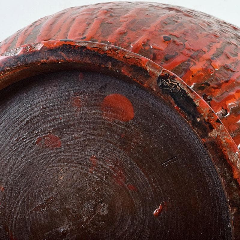 根来塗　朱塗　乾漆鉢　丸鉢　大鉢　時代箱付　V　R9277B