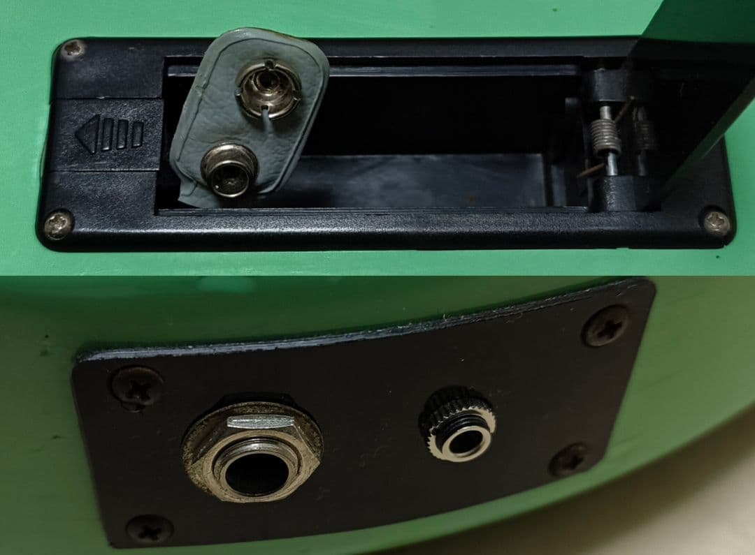 【美品】ZO-3 ミントグリーン アンプ内蔵ミニギター ヘッドフォン端子付