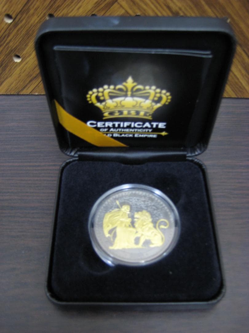 2022年　セントヘレナ 　ウナとライオン 　ゴールドブラックエンパイア　 銀貨