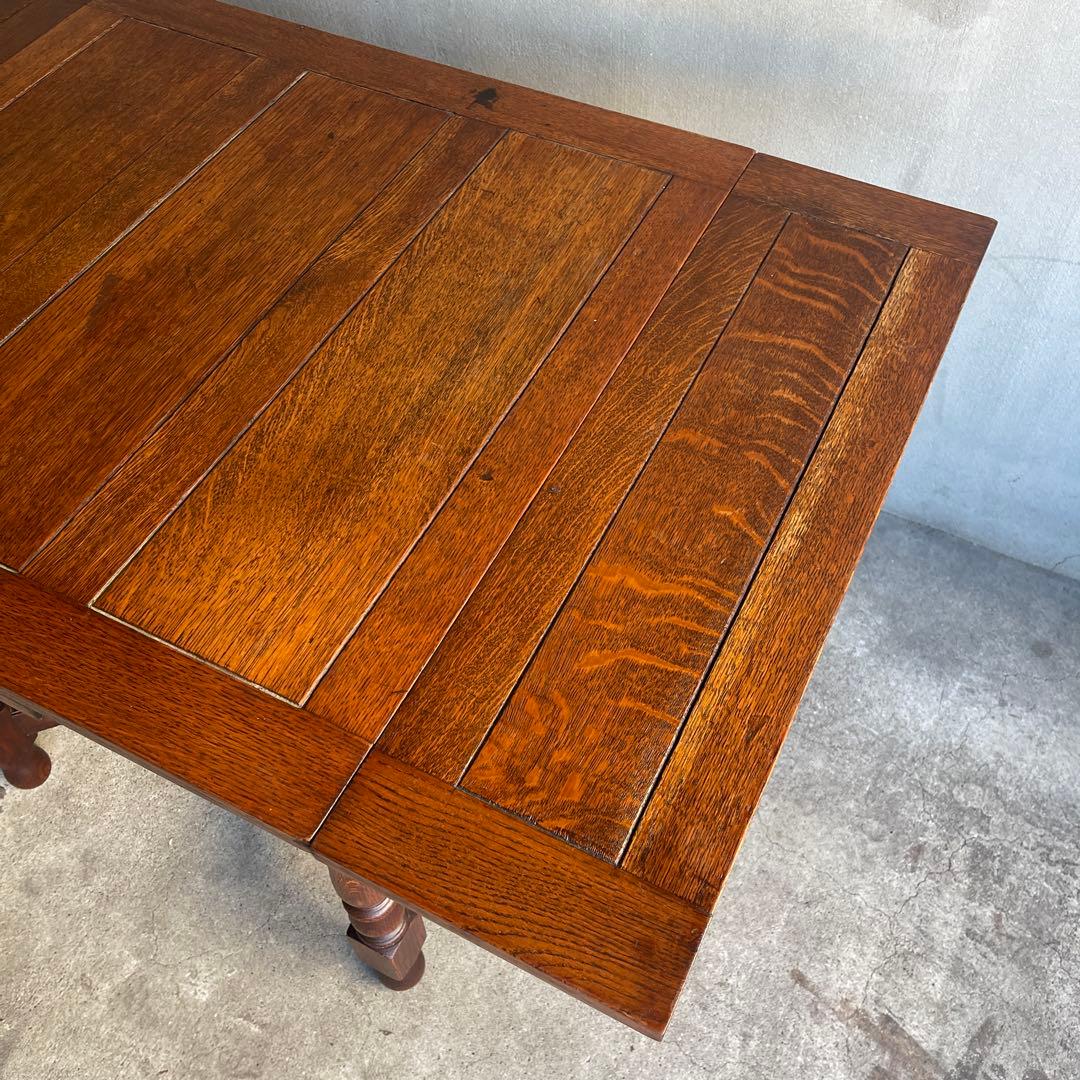 イギリス　オールドアンティーク家具 ドローリーフテーブル 拡張テーブル　オーク