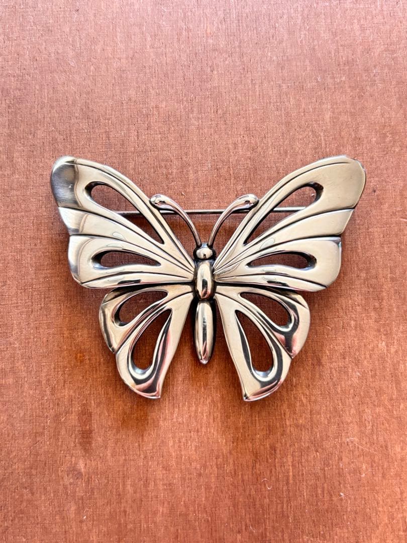   希少　バタフライ　ブローチ　925s