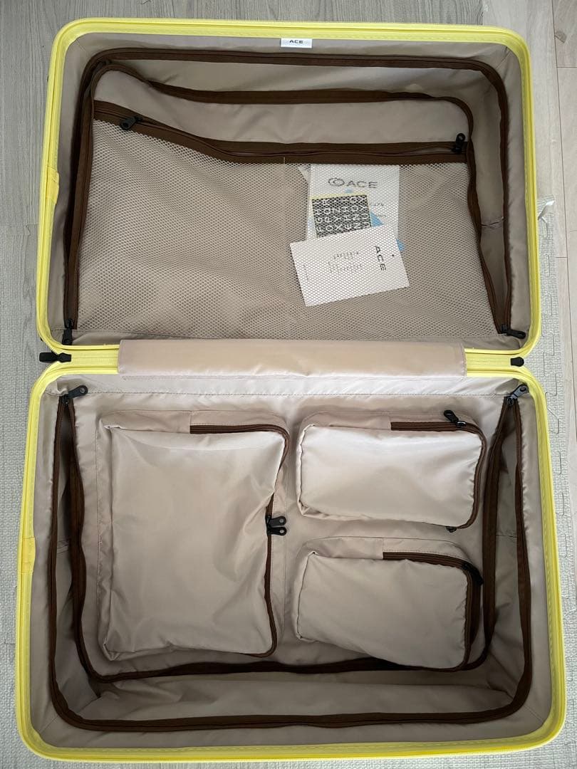 【1度のみ使用】ACE キャリーケース レモンイエロー　63L