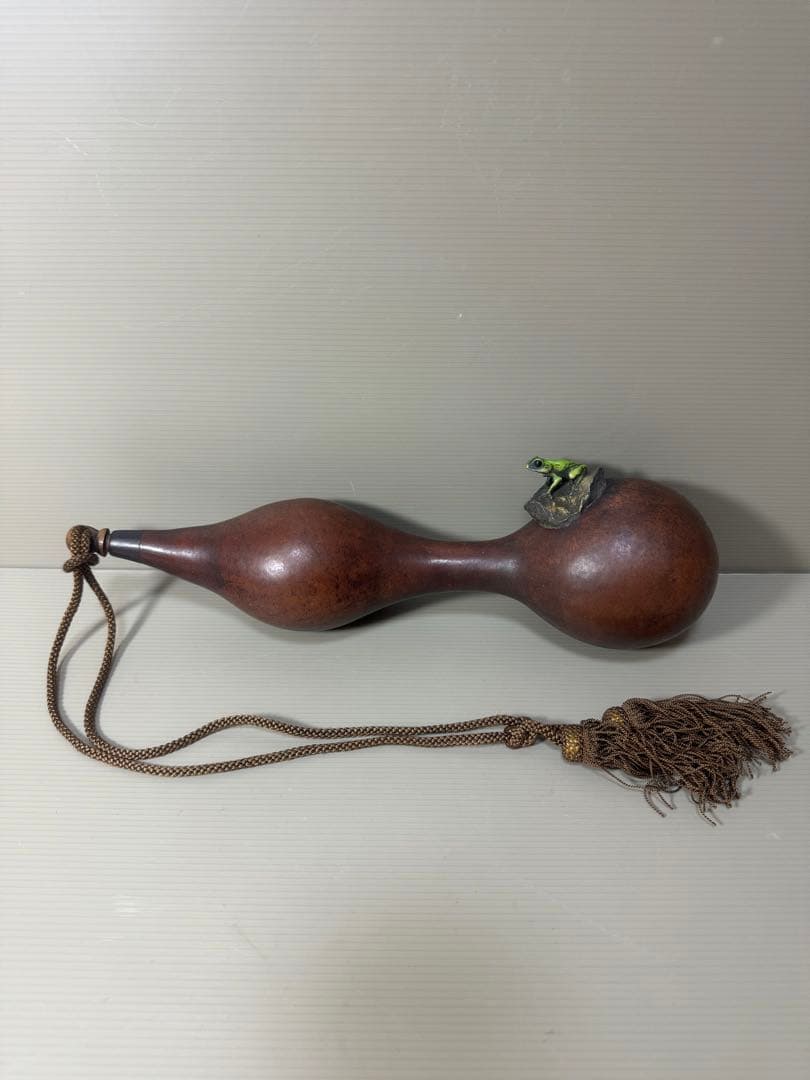 2134  時代提げ物　古瓢箪　徳利　カエル　時代物