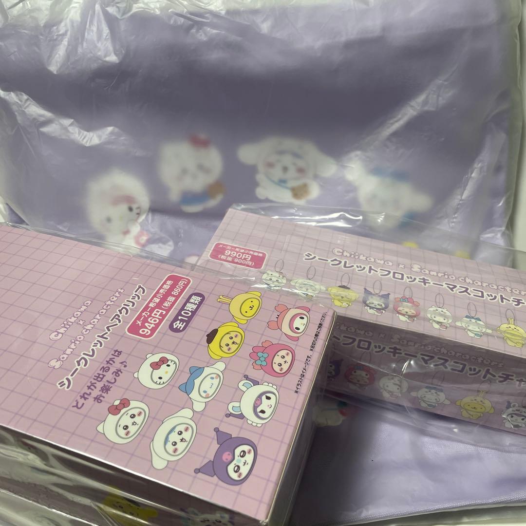 ちいかわ　サンリオ　ヘアクリップ　マスコットチャーム　トートバック