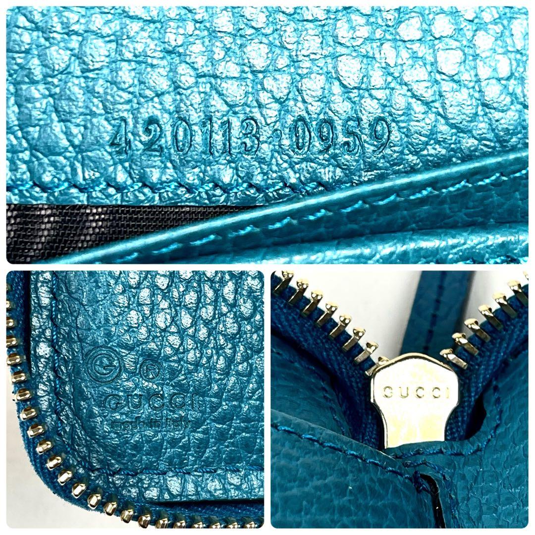 グッチ　GGキャンバス　ラウンドファスナー　ミディアムウォレット　ロゴ総柄　極美